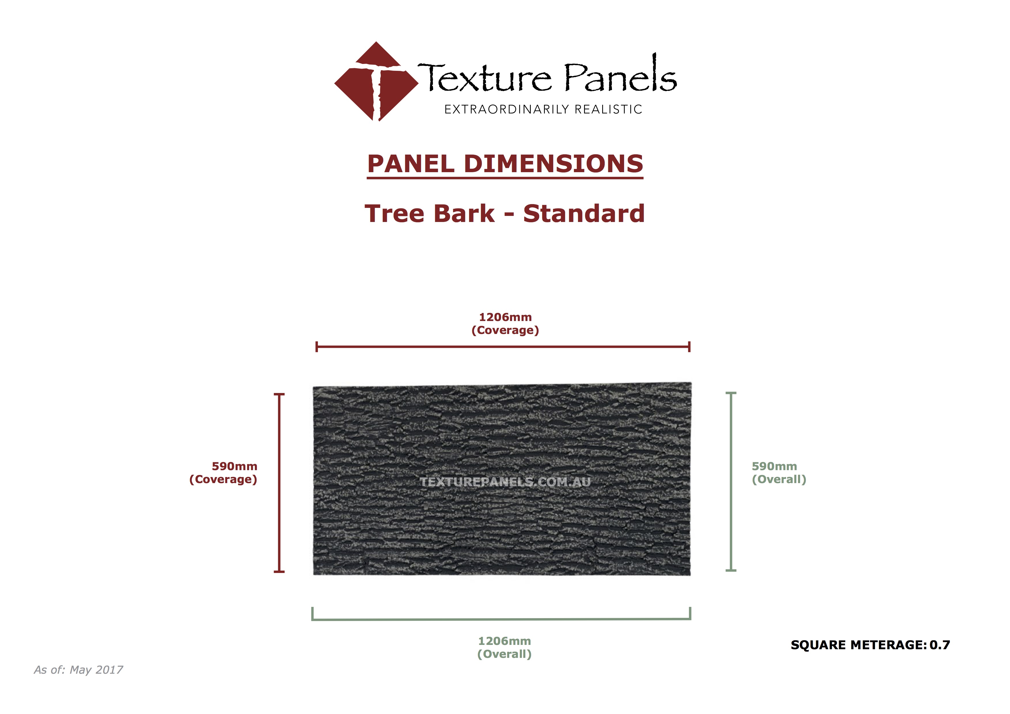 Tree Bark Standard - Dimensions